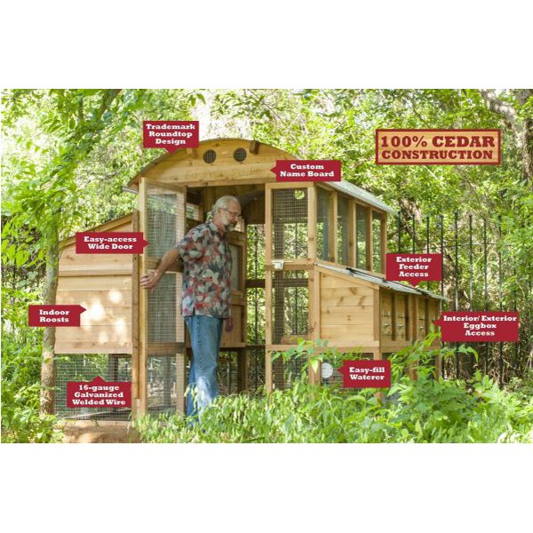 CHICKEN COOP WITH DOME-SHAPED ENTRANCE