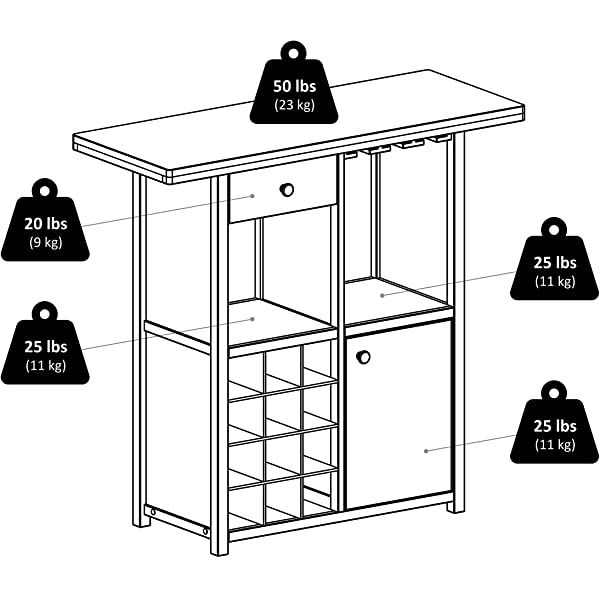 Winsome Macon Bar Wine Cabinet, Espresso