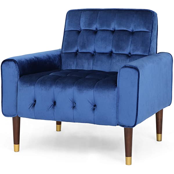 Christopher Knight Home Betsy Velvet Armchair, Modern Glam, Button-Tufted, Waffle Stitching, Raisin