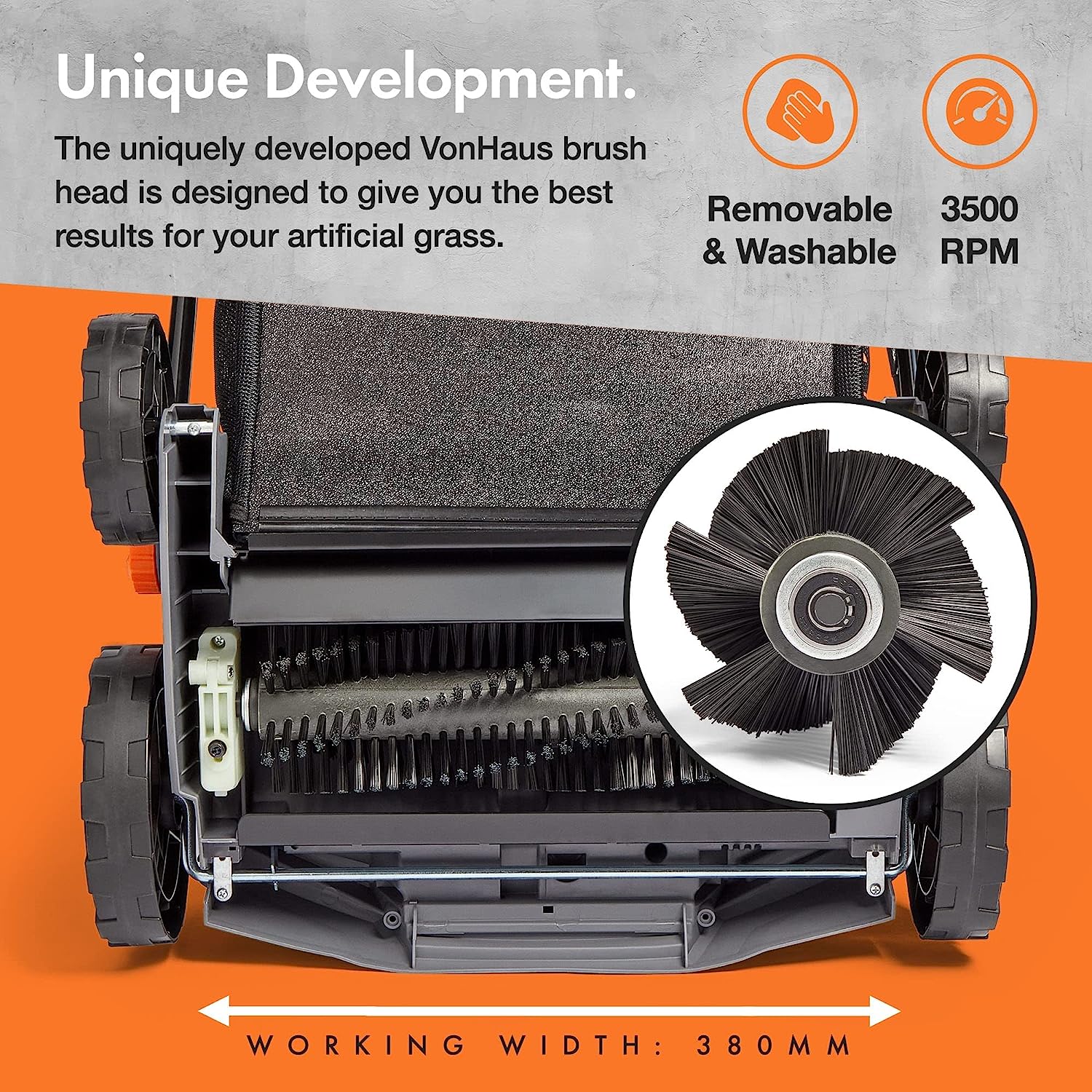 Vonhaus 1800W Artificial Grass Brush