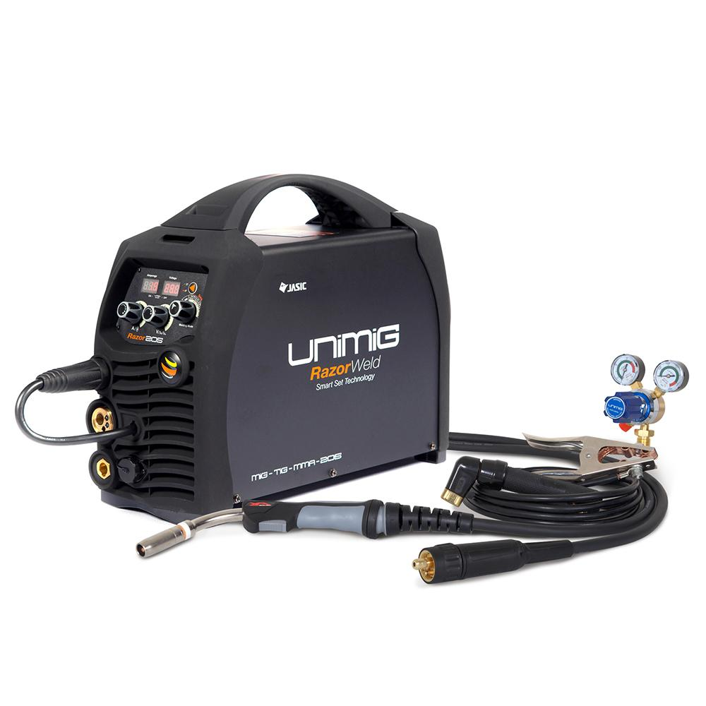 UNIMIG KUMJRRW205SSMIG Razorweld 205 Smart Set MIG/TIG/MMA Inverter Welder