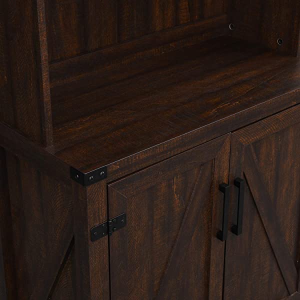 Mahogany Bar Cabinet with Upper Glass Cabinet