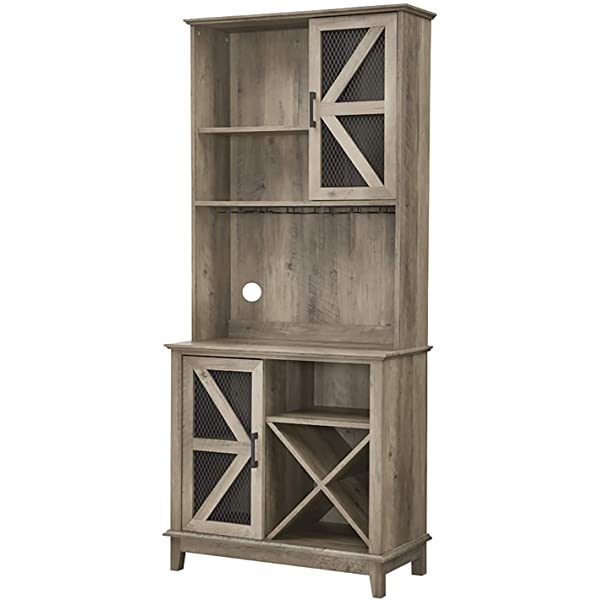 Home Source Bar Cabinet and Coffee Station (Charcoal)