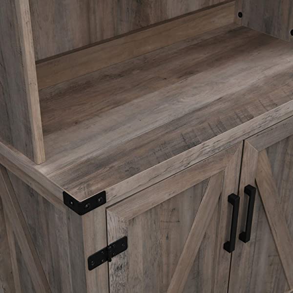 Mahogany Bar Cabinet with Upper Glass Cabinet