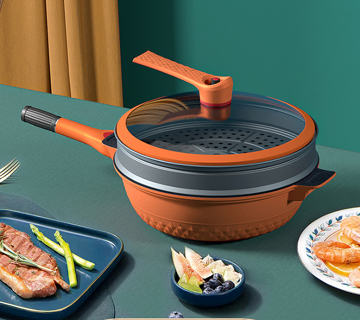 Multifunctional non stick electric cooking pot+steamer
