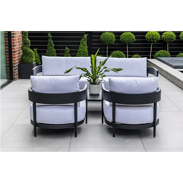 Garten-Esstisch + 8 Stühle, Rattan-Gartenstühle und rechteckiges Esstisch-Set