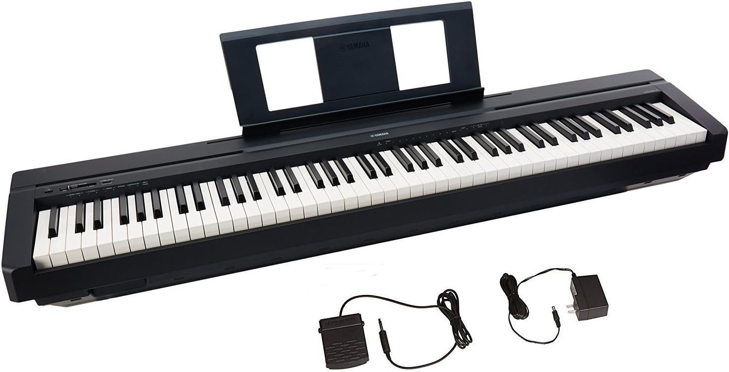 P45 88-Key Weighted Digital Piano Home Bundle With Wooden Furniture Stand And Bench
