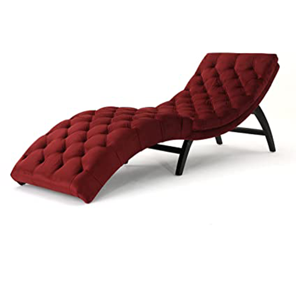 Christopher Knight Home Garrett Velvet Lounger, Garnet/Dark Brown