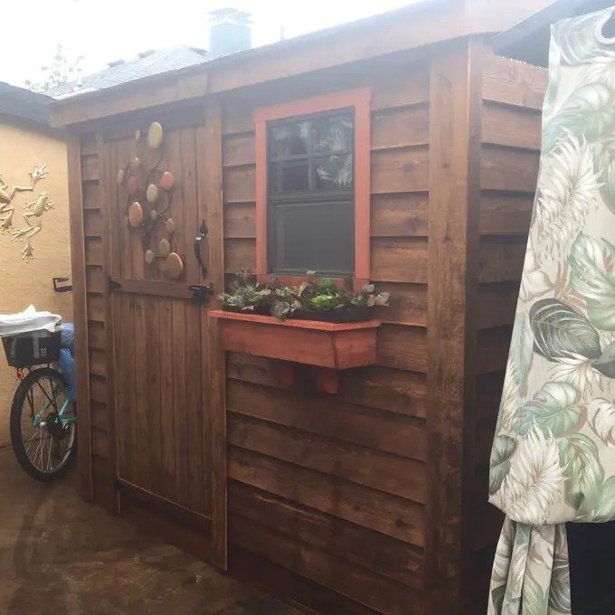 8.5ft wide x 4.5ft deep solid wood lean-to shed