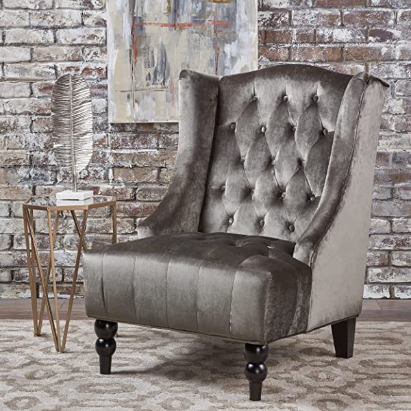 Christopher Knight Home Toddman High-Back Fabric Club Chair, Dark Charcoal