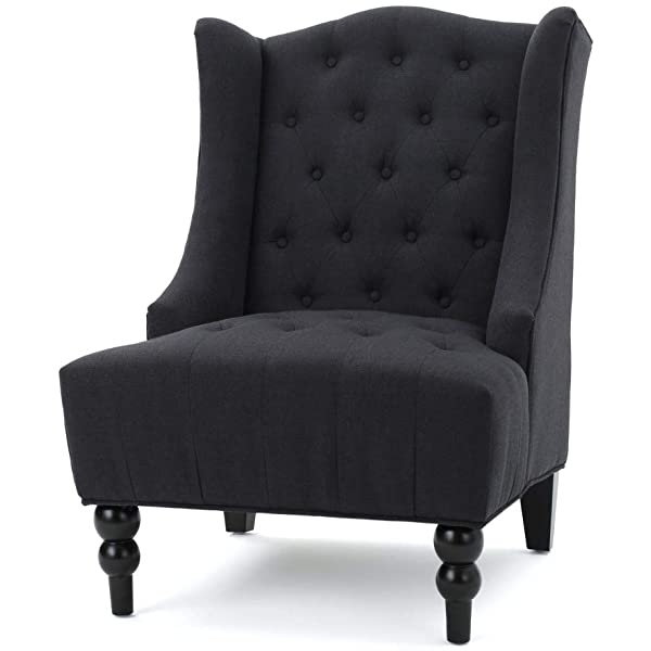 Christopher Knight Home Toddman High-Back Fabric Club Chair, Dark Charcoal