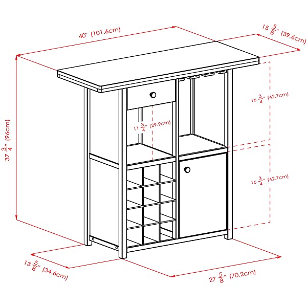 Winsome Macon Bar Wine Cabinet, Espresso