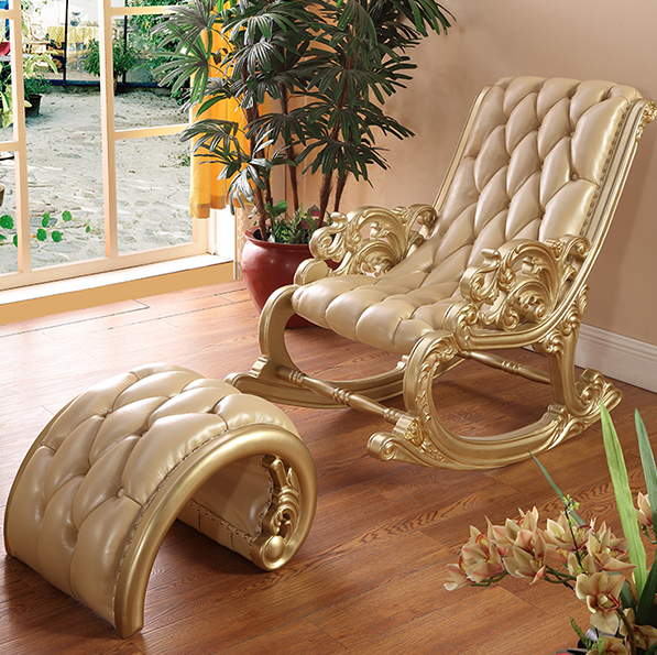 Flash furniture recliner with Ottoman | Beige leather soft swivel recliner with Ottoman footrest