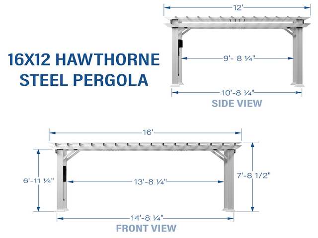 14' x 10' White Steel Traditional Pergola with Sail Shade Soft Canopy